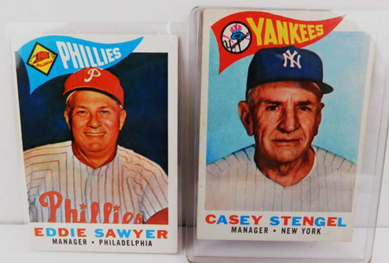2 Topps 1960 Manager Baseball Cards