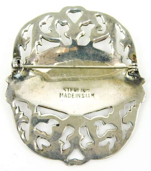 Vintage Siam Sterling Filigree Brooch