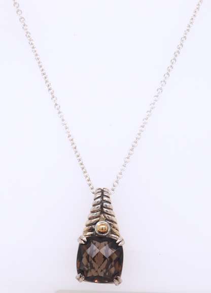 Stylish Effy Smokey Quartz Sterling Silver Necklace