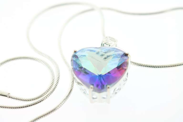 Dazzling Mystic Rainbow Topaz Snake Chain Necklace