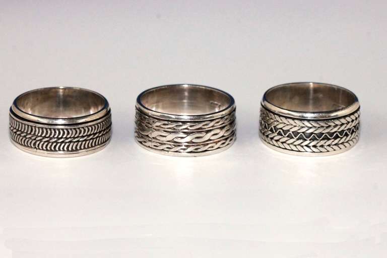 Spinner Rings in Sterling Silver - Set of 3