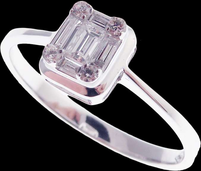 Geometric 18k White Gold Diamond Ring