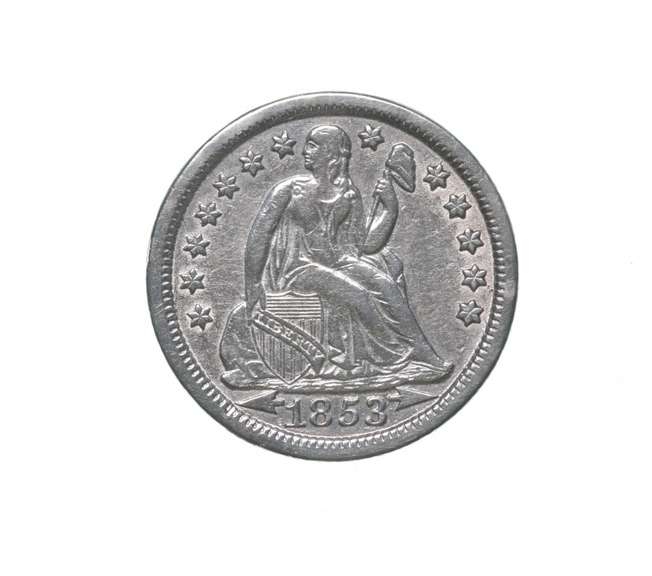 1853 Seated Liberty Dime