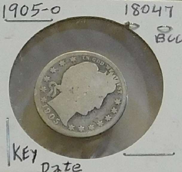1905-O Barber Quarter circ Key Date