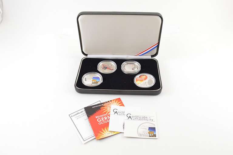 2008, 2009, 2014 Palau 5 Dollar & 2010 Tuvalu $1 1 Oz Silver Pf Set