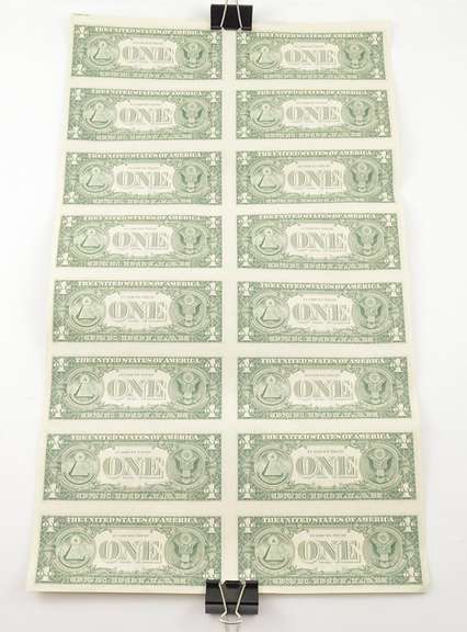 Lot (16) 1981 $2 New York, NY United States FRN Uncut Sheet
