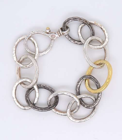 Gurhan 2 Tone Hoopla oval Link Bracelet