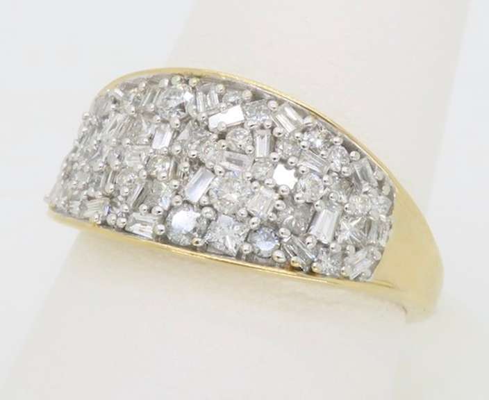 Mixed Cut Diamond Cluster Ring