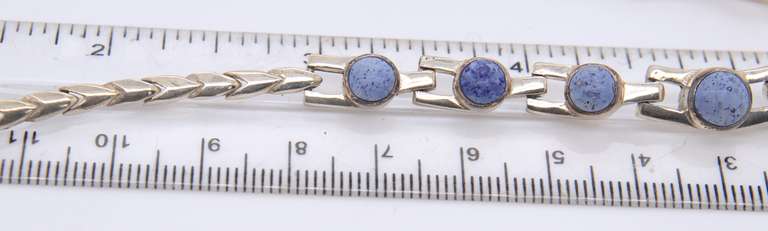 Vintage Sterling Silver Gemstone Necklace