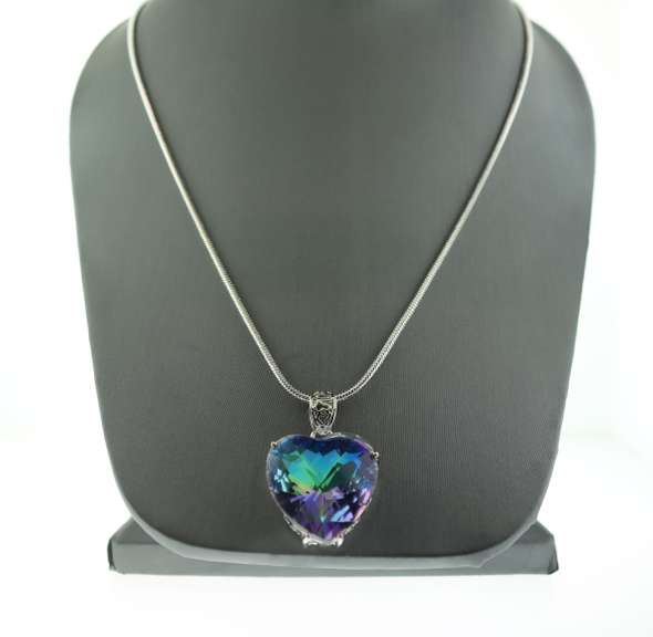 Dazzling Mystic Rainbow Topaz Snake Chain Necklace