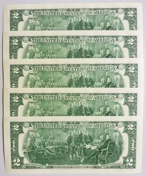 (5) Superb Crisp 2013 $2 Star Replacement Notes New York-Consecutive!