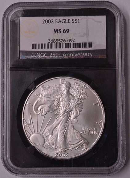 2002 American Silver Eagle NGC MS69