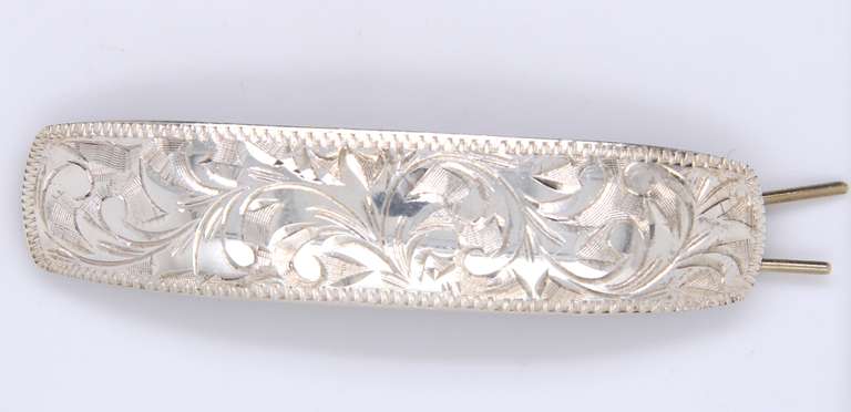 Vintage Sterling Silver Signed Hair Clip