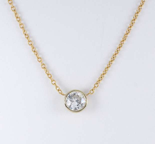 Fashionable Bezel Set CZ Station Necklace