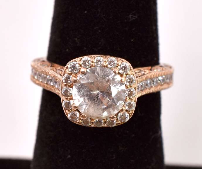 Incredible White Sapphire Ring in 14K Rose Gold