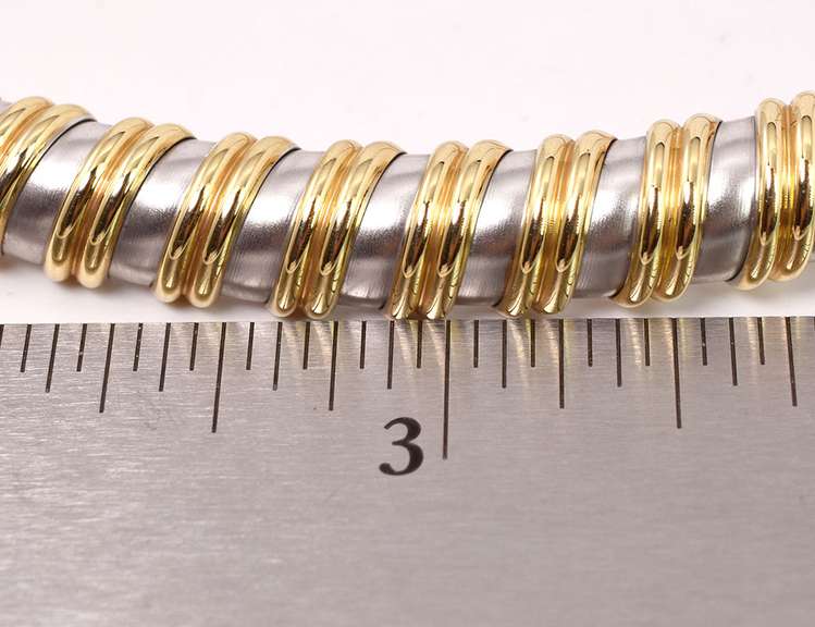 Opulent Omega Necklace in Two-Tone 14K Gold