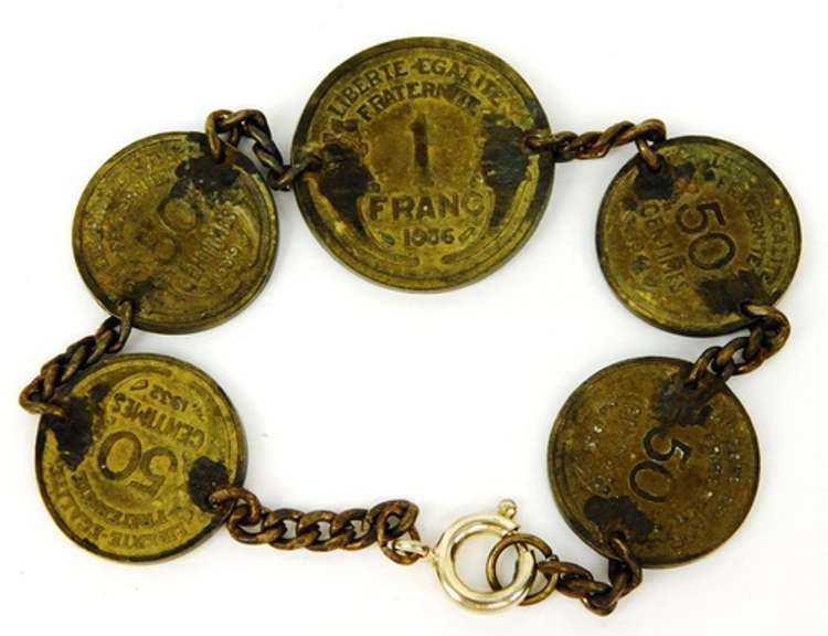 Vintage French Coin Bracelet