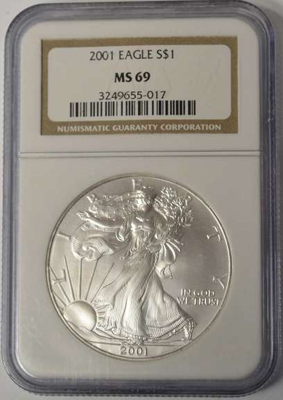 2001 American Silver Eagle NGC MS69