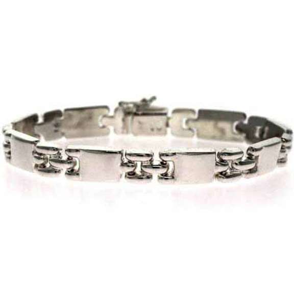 925 Sterling Silver Puzzle Link Bracelet