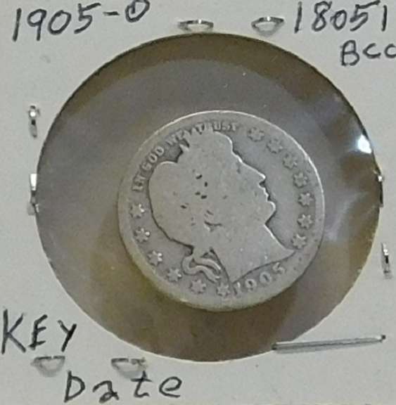 1905-O Barber Quarter circ Key Date
