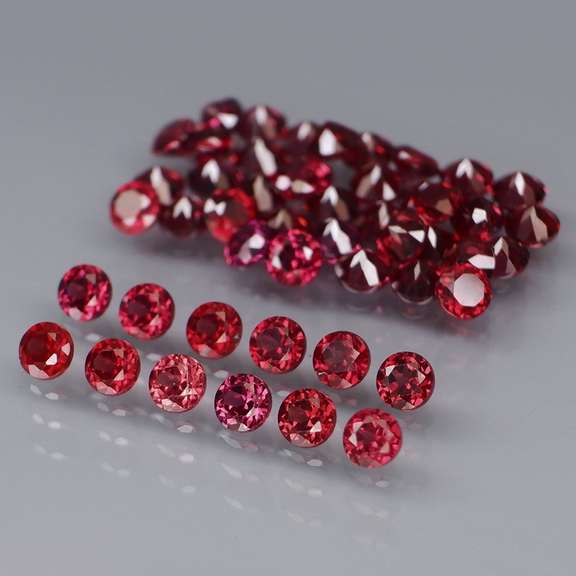 Premium diamond cut 6.65ct Rhodolite Garnet set