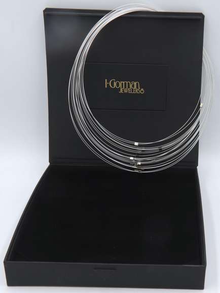I. Gorman Sterling Silver Multi Row Necklace
