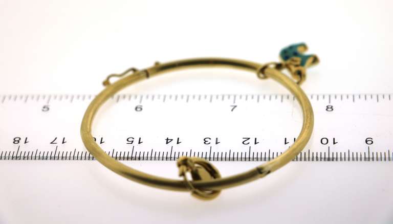 Adorable 18kt Bangle Charm Bracelet