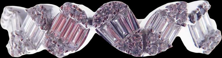 Leaning Six Diamond Cluster Set 18k White Gold Ring