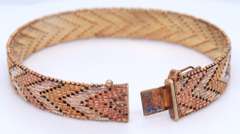 STERLING SILVER AND GOLD MESH BRACELET