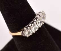 Wonderful White Sapphire Ring in 14K Yellow Gold