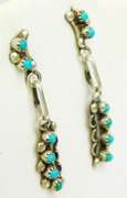 Early Native American Sterling Turquoise Earrings