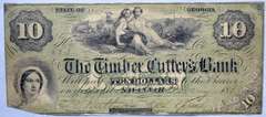 $10 Timber Cutters Bank Savannah  Georgia Note