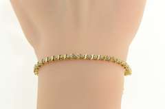 14K Yellow Gold 0.50 Ctw Diamond Classic Wavy Link Tennis Bracelet