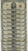14 Assorted $5 Red Seal notes from 1928, 1953, & 1963 Series