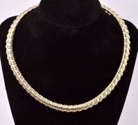 Opulent Omega Necklace in Two-Tone 14K Gold