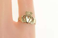 9K Yellow Gold Irish Claddagh Traditional Celtic Loyalty Ring