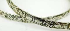 2 Vintage Jewel Art Sterling Bangle Bracelets