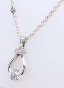 Lagos Silver and Diamond Loop Pendant on Chain Necklace