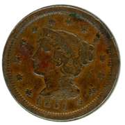1851 Braided Hair Large Cent