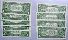 9 CH CU $1 1957A Silver Certificates