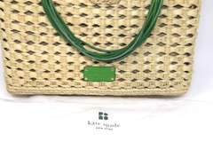 Kate Spade Green Leather and Straw Purse