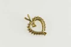 10K Yellow Gold Diamond Inset Classic Heart Love Symbol Pendant