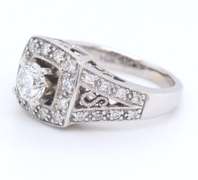 LADIES 14K WHITE GOLD DIAMOND ENGAGEMENT RING