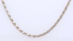 Set of Italian Vintage Sterling Silver Rope Necklace and Matching Bracelet