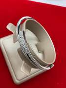 CERTIFIED 14K WHITE GOLD AND DIAMOND BANGLE BRACELET