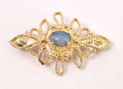 Delightful Opal Pin in 14K Yellow Gold