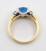 Contemporary Blue Topaz & Diamond Ring