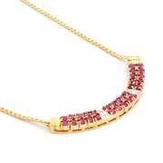 Plated 18KT Yellow Gold 2.25ctw Ruby and Diamond Pendant with Chain