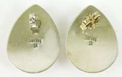 Sterling Signed SR Zuni Gemstone Earrings