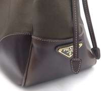 Preowned Prada Canapa Logo Canvas Shoulder Bag